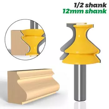 1 шт., 8 мм, 12 мм, 1/2 дюйма, хвостовик, архитектурное формование, фрезы для поручней, набор фрез, основание корпуса, линия с ЧПУ, деревообрабатывающие фрезы, фреза для лица