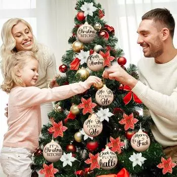 1 шт/8 шт. Рождественский шар для розыгрыша, грубый юмор, безделушки для розыгрыша, небьющиеся рождественские подвесные украшения, подарок на рождественскую вечеринку, тайный Санта A