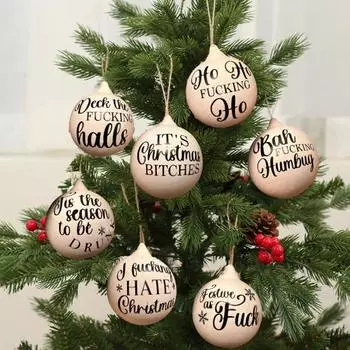 1 шт/8 шт розыгрыш рождественский шар смешной безделушка рождественский подвесной шар грубый A