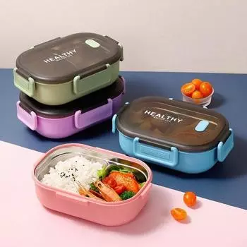 1 шт. 900 мл нержавеющая сталь Bento Lunch Box детский школьный пикник портативный герметичный милый контейнер для еды Lunchbox обед и ужин Box