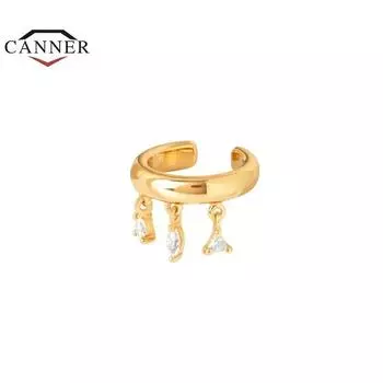 1 шт. 925 пробы стерлингового серебра позолоченный циркон кулон не проколотые серьги-клипсы для ушей для женщин ювелирные изделия Pendientes