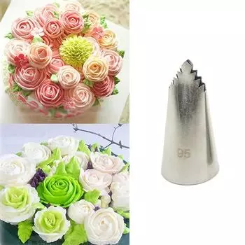 1 шт. #95 маленькая длинная насадка из нержавеющей стали 304 для труб, соковыжималка для печенья, крема, торта, инструмент для выпечки кондитерских изделий серебряный