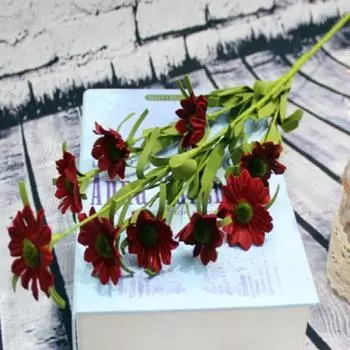 1 шт. 9 головок милые мини искусственные шелковые поддельные цветы маленькие ромашки свадебные украшения вечеринка домашний декор тычинки бежевый