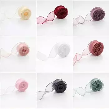 1 шт. 9 м/рулон шифоновая шелковая лента органза атлас для самостоятельного изготовления подарочной упаковки украшения свадебных букетов венков швейных принадлежностей