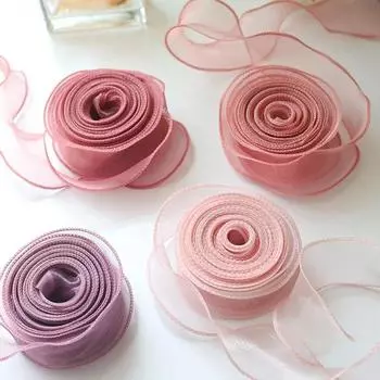 1 шт. 9 м/рулон шифоновая шелковая лента органза атлас для самостоятельного изготовления подарочной упаковки украшения свадебных букетов венков швейных принадлежностей