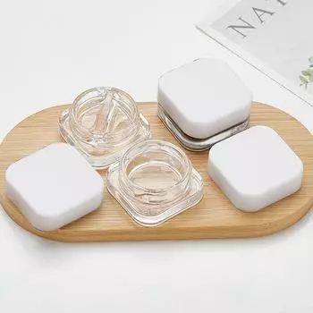 1 шт. 9 мл стеклянная квадратная банка для ухода за кожей, баночки для крема для глаз, лосьон, многоразовый флакон для хранения теней для век, косметический контейнер as the picture