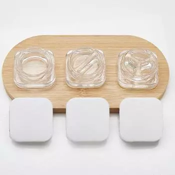 1 шт. 9 мл стеклянная квадратная банка для ухода за кожей, баночки для крема для глаз, лосьон, многоразовый флакон для хранения теней для век, косметический контейнер N3