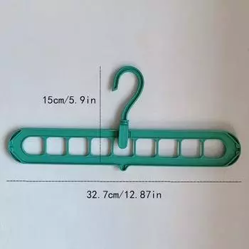 1 шт. 9 отверстий Бытовая вешалка для хранения Складная вешалка Вращение на 360 градусов Волшебная вешалка зелёный