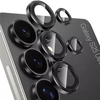 1 шт. 9D задняя закаленная прозрачная защитная пленка для объектива камеры для Samsung Galaxy S25 S24 S23 S22 Ultra, закаленная пленка для объектива мобильного телефона For Samsung S25 Ultra чёрный