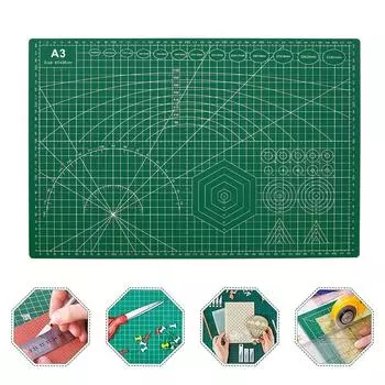 1 шт. A3 самовосстанавливающийся коврик для шитья, коврик для резки, культурный и образовательный инструмент, двусторонняя разделочная площадка, художественная гравировальная доска для DIY, инструмент для художественного ремесла ручной работы темно-зелено
