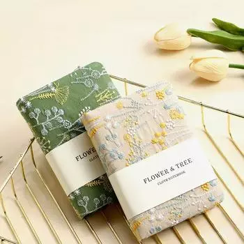 1 шт. А6 вышитый цветочный блокнот портативный справочник ультра-толстый студенческий дневник простой блокнот для студентов зелёный