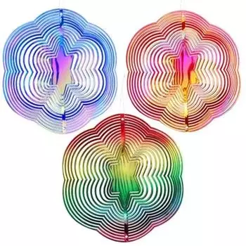 1 шт. ABS шестиугольный ветряной вертушка 20,1*20,1 см красочный 3D отпугивающий птиц ветряной колокольчик для дома сад балкон украшения части