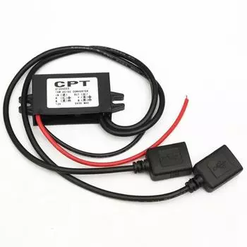 1 шт. абсолютно новый DC12V до 5V двойной USB адаптер зарядного устройства конвертер кабель разъем автомобильное зарядное устройство для телефона автомобильный светодиод MP3 MP4 горячий