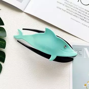 1 шт. ацетатная заколка-клипса «дельфин» типа «ласточкин хвост», большая горизонтальная клипса, универсальный зажим для волос на затылке, подходит для густых волос