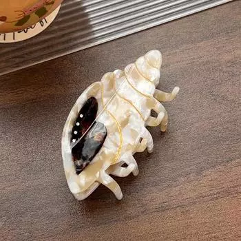 1 шт. ацетатная заколка-зажим для волос средней фиксации в виде ракушки из пляжной серии, персонализированная забавная заколка в виде акулы, заколка для конского хвоста, милая и универсальная заколка для волос для девочки о