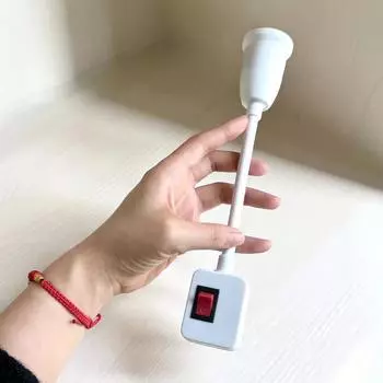 1 шт. адаптер цоколя для лампы с переключателем, гибкий удлинитель для лампы, переходник для держателя лампы, подходит для ночника, прикроватной лампы, основания настенного светильника EU Plug