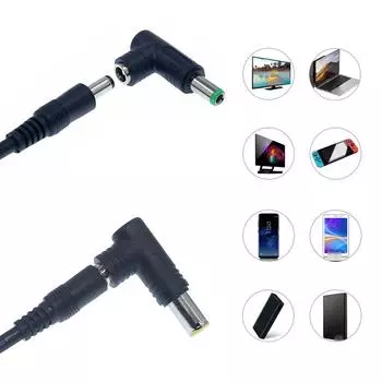 1 шт. адаптер питания постоянного тока, угол 90 градусов, 5,5 мм x 2,5 мм, гнездовой разъем, переходник для ноутбука 6544