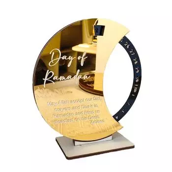 1 шт. Акрил 2025 с деревянной основой вращающийся Ид домашний декор стола календарь обратного отсчета мусульманский таймер Аль-Адха подарки серебряный/золотой