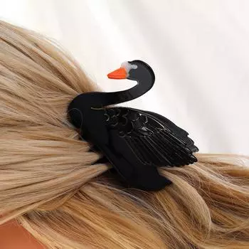 1 шт. Акриловая элегантная заколка для волос «Лебедь» Заколка для волос на затылке Нескользящая заколка для волос «Акулий коготь» Аксессуары для волос для женщин белый