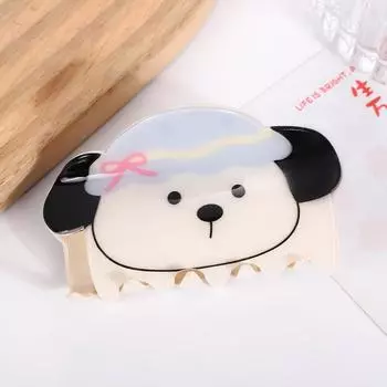 1 шт. Акриловая милая мультяшная собачка, захватывающая волосы, покоряющая сердце девушки, мягкая милая заколка для волос, милая студенческая детская спиральная заколка-акула для волос
