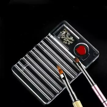 1 шт. акриловая подставка для кистей для ногтей, держатель для ручек, цветовая палитра, маникюрный инструмент чистый