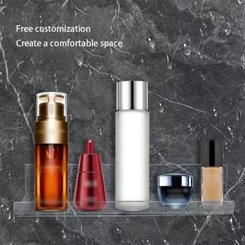 1 шт. акриловая прозрачная полка для хранения, настенная стойка для хранения без отверстий, спальня, кухня, ванная комната, многоцелевая стойка для хранения