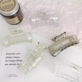 1 шт., акриловые прозрачные квадратные заколки для волос для женщин и девочек, заколки для макияжа, аксессуары для волос, зажим для ванны в форме краба, головной убор коричневый