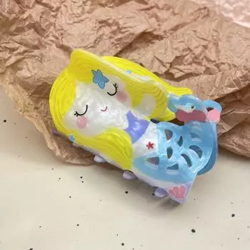 1 шт. Акриловый милый модный мультяшный зажим для волос с принтом в виде воды, двухсторонний, серия «Океан», зажим в виде акулы