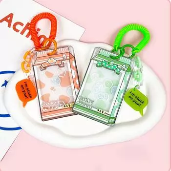 1 шт. акриловый прозрачный держатель для фотокарт Kpop, шикарный сладкий корейский чехол, чехол в стиле молочного сока, протектор для удостоверения личности автобусной карты