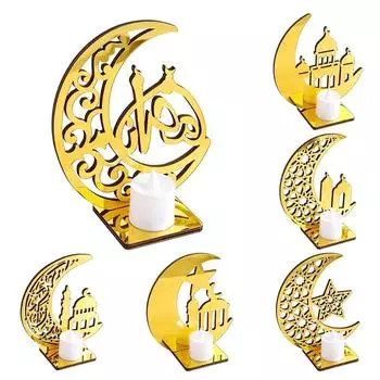 1 шт. Акриловый уютный светодиодный фестивальный орнамент для сбора урожая, изящный домашний декор, украшение в виде луны, подсвечник