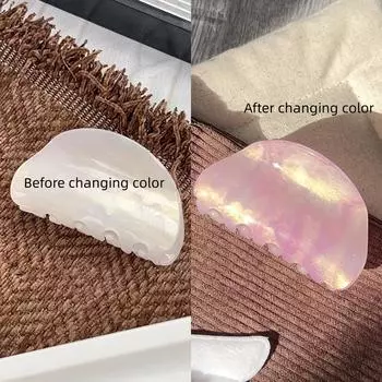 1 шт. Акриловый зажим-краб конфетного цвета, среднего размера полукруглый зажим-акула, меняющий цвет аксессуар для волос для маленькой свежей девушки