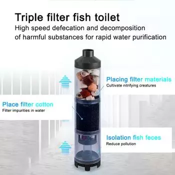 1 шт. Аквариумный фильтр, погружной аквариум, автоматический всасывающий коллектор для аквариумных фекалий, внутренний воздушный очиститель для рыбных фекалий