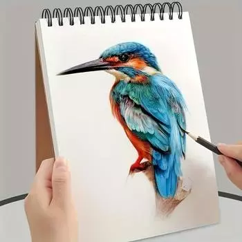 1 шт. Альбом для рисования на спирали сверху - 50 листов, бескислотная бумага, высококачественный художественный блокнот для рисования, рисования и письма - 1 упаковка блокнотов для рисования 1pc