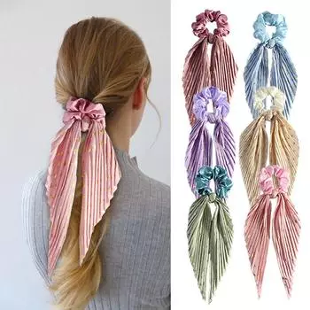 1 шт., эластичная резинка для волос в виде хвостика, напечатанная на голове, ретро-резинка для волос для женщин и девочек, цветочные аксессуары для волос, милые