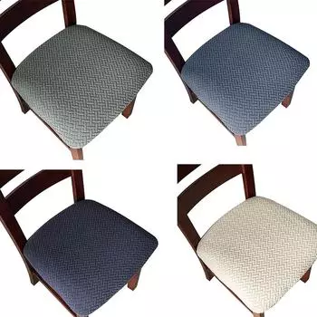 1 шт. эластичные жаккардовые чехлы для сидений стульев для столовой, однотонные съемные моющиеся чехлы для сидений стульев с защитой от пыли