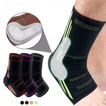 1 шт., эластичный бандаж для поддержки лодыжки, бег, спорт, давление, баскетбол, защита лодыжки от растяжений, чехол для ног M серый