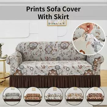 1 шт. эластичный чехол для дивана с юбкой, съемный моющийся чехол, эластичный чехол для дивана для гостиной, легко устанавливается и снимается 1 Seater