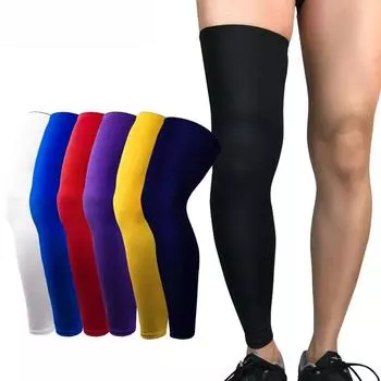 1 шт. эластичный длинный наколенник нарукавники спортивные наколенники для фитнеса защитное снаряжение поддержка надколенника баскетбол M