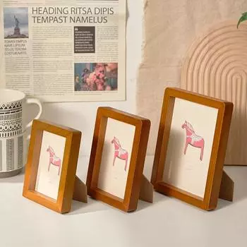 1 шт. элегантная модная фоторамка из цельного дерева винтажная поделка памятный подарок фоторамка