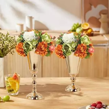 1 шт. элегантная настольная свадебная центральная металлическая ваза для вечеринки, подставка для цветов 27*17*11.5cm