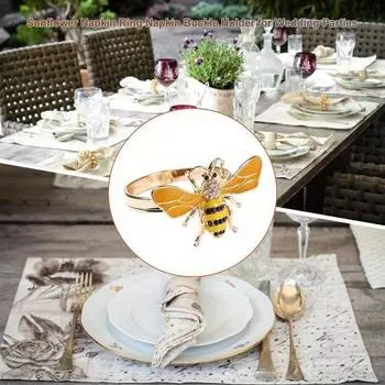 1 шт элегантные кольца для салфеток медоносная пчела стрекоза пряжка для салфеток держатели для салфеток украшение стола кольца для салфеток жёлтый