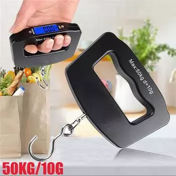 1 шт электронные весы 50 кг * 10 г цифровые ручные рыболовные крючки подвесные весы портативные весы для багажа светодиодный дисплей 50kg