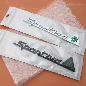 1 шт. ALFA ROMEO Sportiva логотип автомобиля боковая эмблема хвост значок наклейка для Mito 147 156 159 166 Giulietta Spider GT чёрный