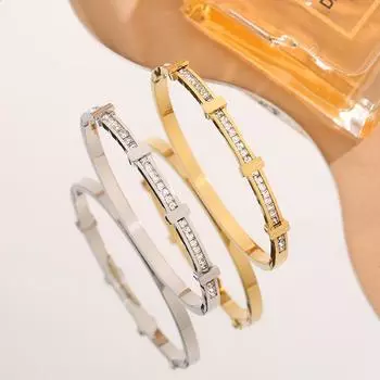 1 шт. All Over The Sky Star Diamond Titanium Steel Vintage Bracelets для женщин, пар, новая мода, простые праздничные украшения, подарочные аксессуары 6cm золотой