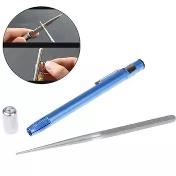 1 шт. алмазное покрытие углеродистая сталь многоцелевой ручка форма точилка для ножей рыболовный крючок точильный камень уличный инструмент
