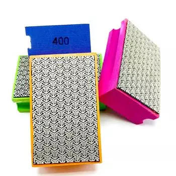 1 шт., алмазные полировальные подушечки для рук, 95x60 мм, плитка, стекло, абразивный шлифовальный блок, камень, мрамор, керамический абразивный шлифовальный диск no 60