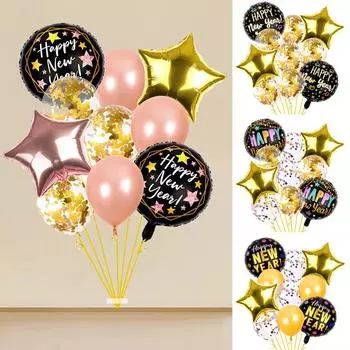 1 шт. Алюминиевая фольга, разноцветные круглые конфетти, праздничные принадлежности, домашний декор, набор воздушных шаров, С Новым годом
