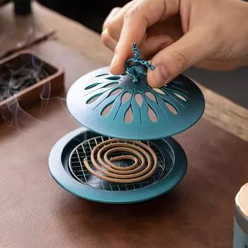 1 шт. алюминиевая курильница - металлическая курильница для йоги, домашнего декора, кемпинга, сада - идеальный подарок для ужина при свечах