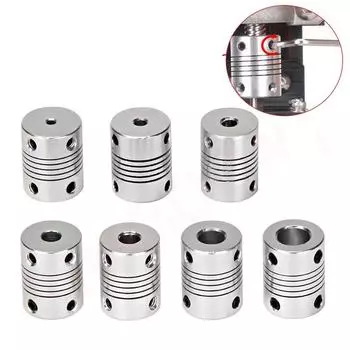 1 шт., алюминиевая муфта челюстного вала двигателя с ЧПУ, гибкая муфта от 5 мм до 10 мм, наружный диаметр 19x25 мм 5x5