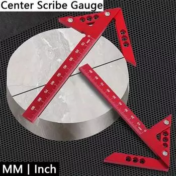 1 шт. алюминиевый сплав центр искатель линейный калибр 45/90 градусов разметочная линейка деревообрабатывающий квадрат центр разметочная линейка измерительные инструменты